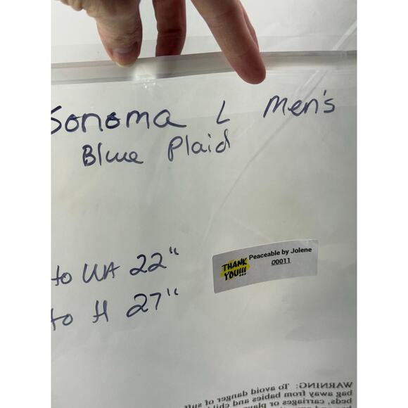 Sonoma men’s L plaid long sleeve Button up - Picture 7 of 8